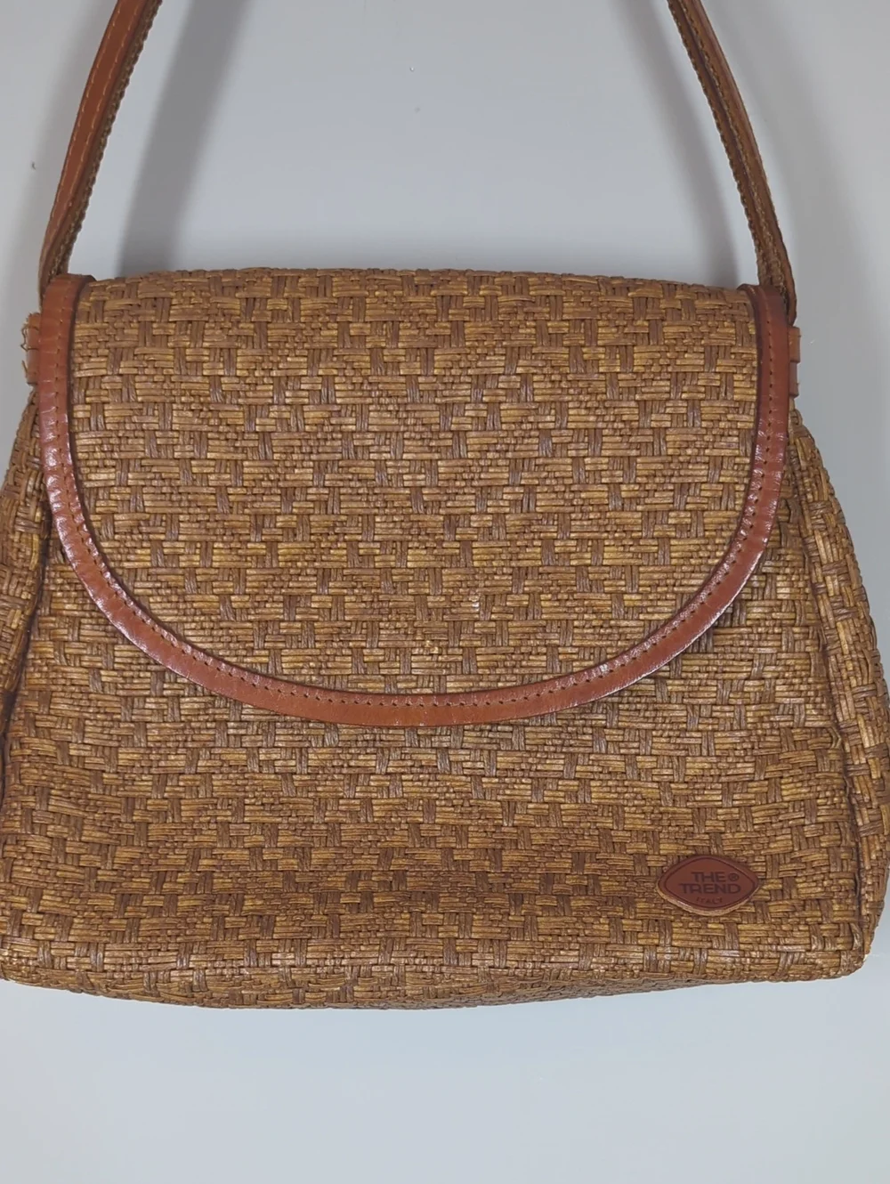 Vintage The trend Woven Straw Shoulder Bag in Brown - Classic Women's Tote - Picture 2 of 9